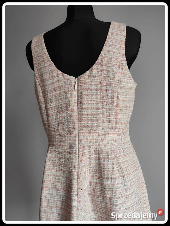 Sukienka w kratkę 42 XL z podszewką Rozmiar 42(XL) Płock sprzedam
