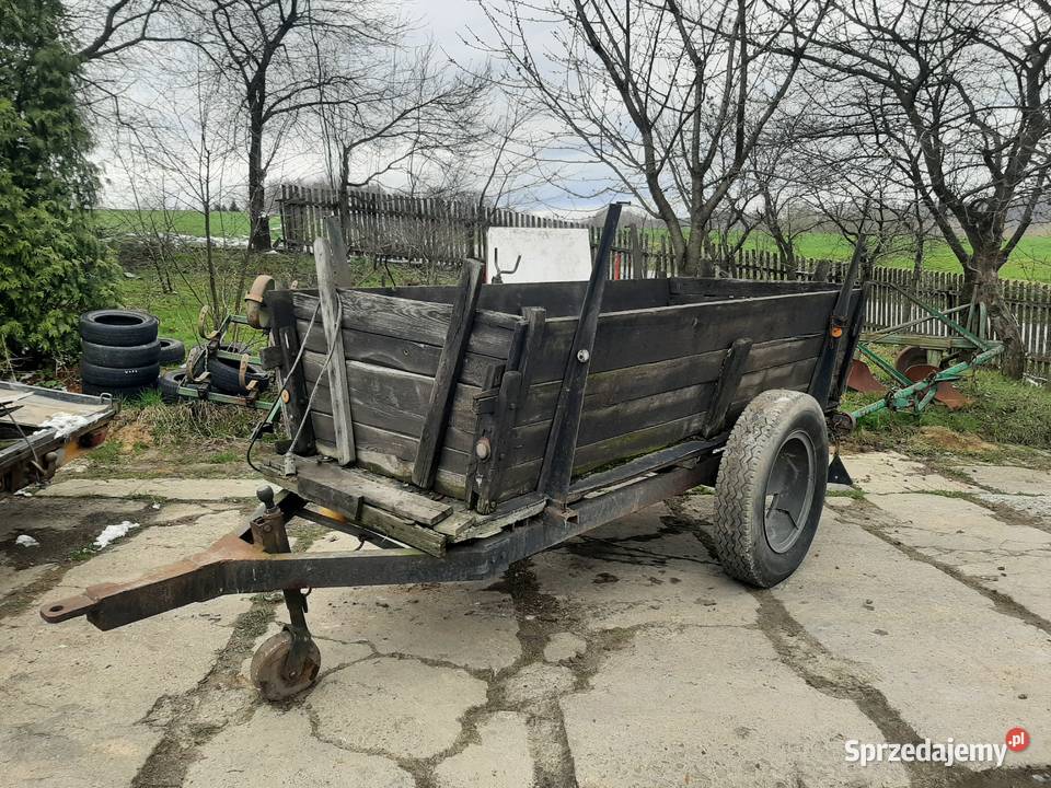 Przyczepa dwukolówka wóz masywna jednoosiową Dębica sprzedam