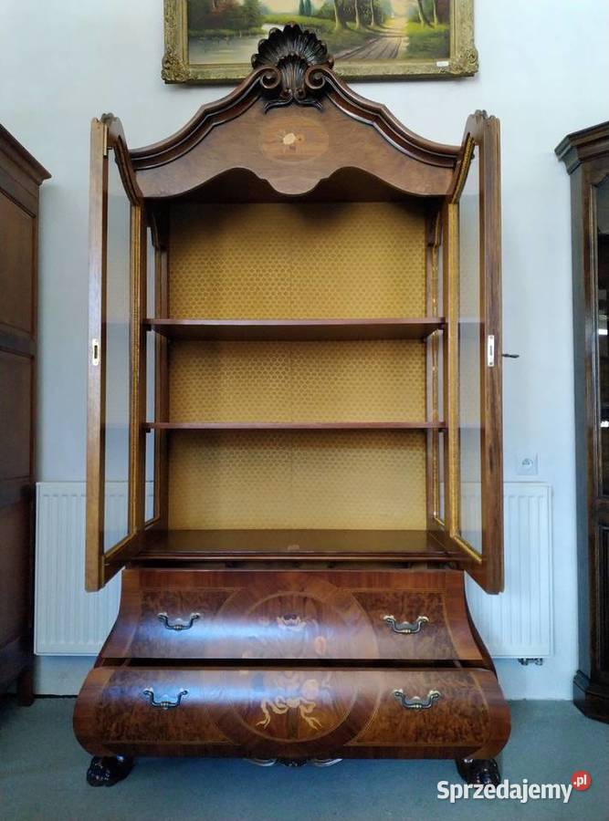 Piękna witryna biblioteka intarsje włoski barok Meble Białystok