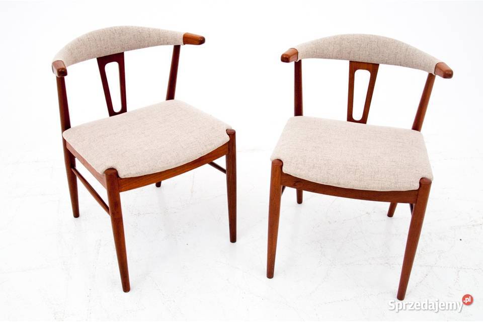 Dwa tekowe krzesła duński design lata 60 Chorzów