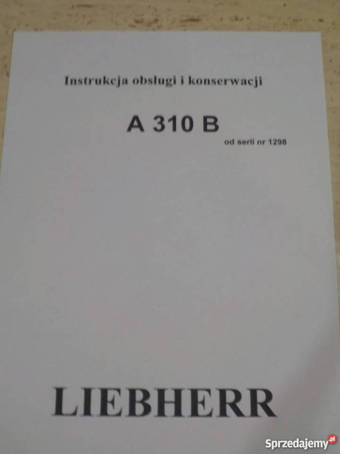 Instrukcja obsługi DTR koparka kołowa LIEBHERR A310B