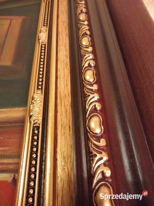 Obraz farby olejnena płótnie z piękną drewnianą Gniezno