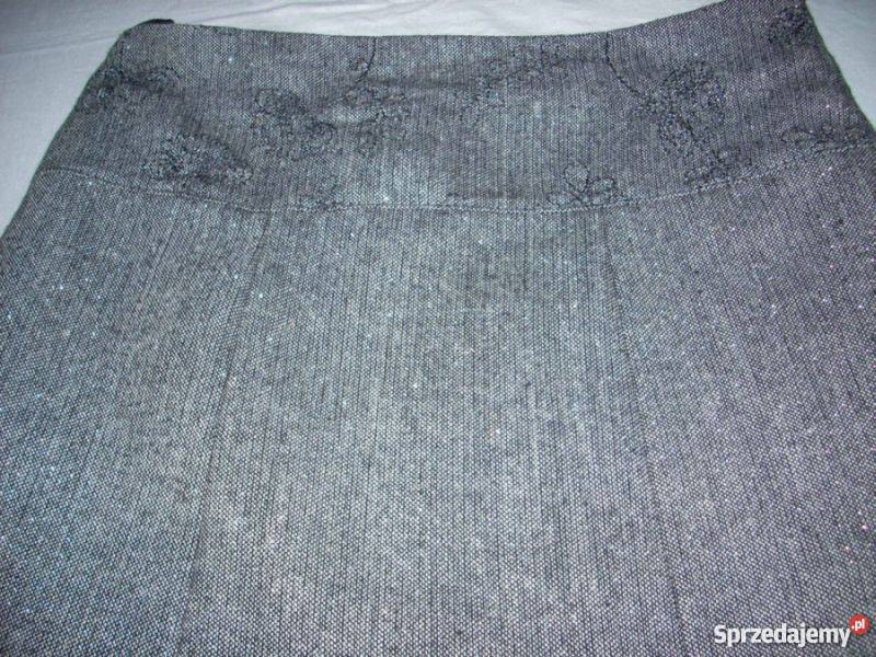 SPÓDNICA szara plisy złota nić j NOWA 34 36 XS S Nowy Sącz