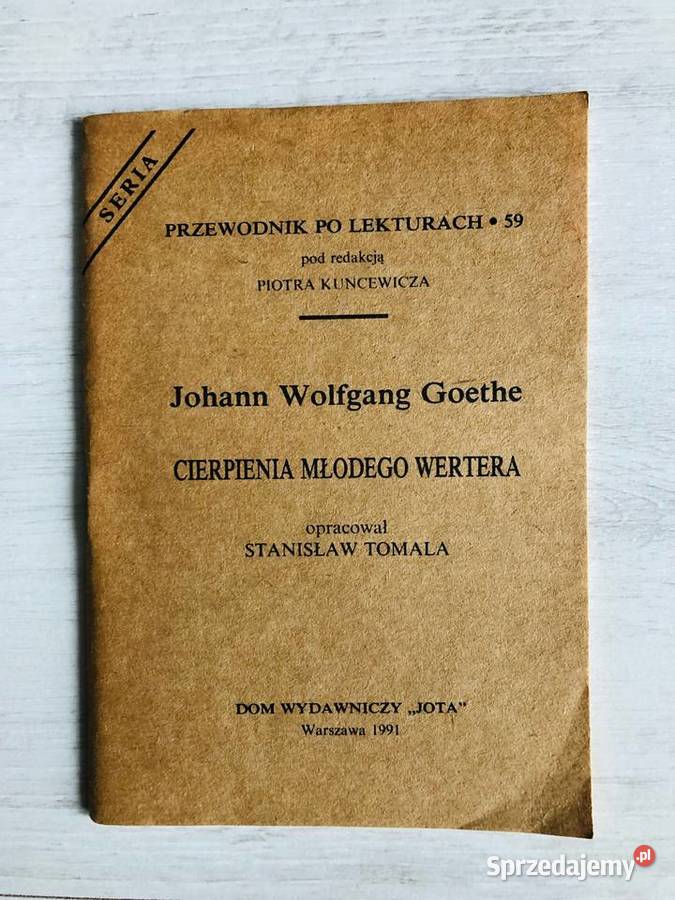 Johann Goethe Cierpienia Młodego Wertera literaturoznawstwo Łódź