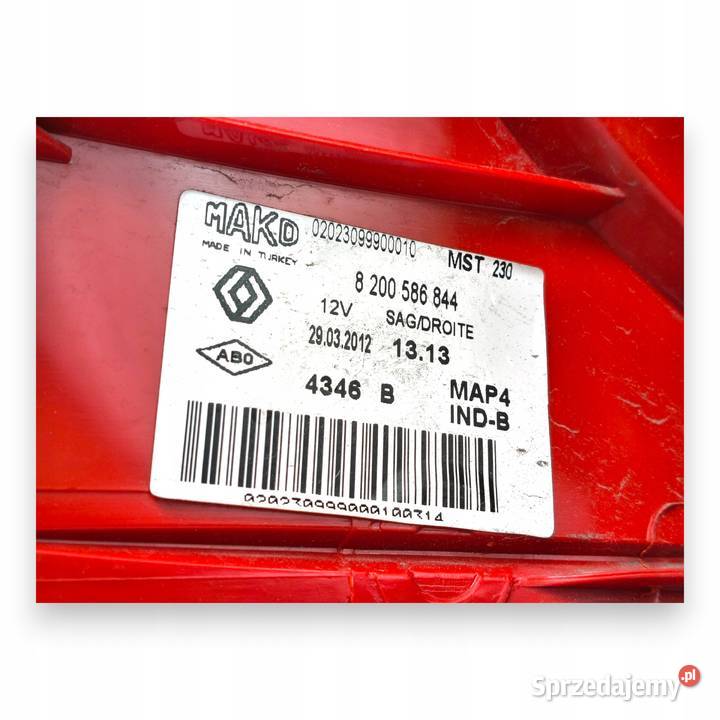 LAMPA PRAWA Renault Clio III kombi tylna tylnia lubelskie Chełm