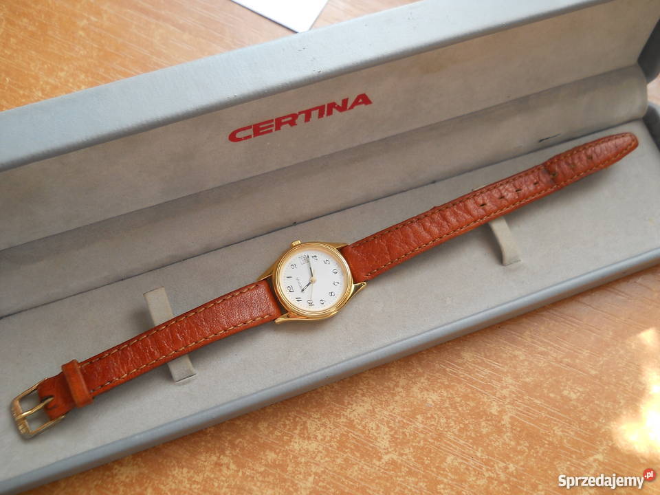 Zegarek damski Certina EOL złoty z datownikiem