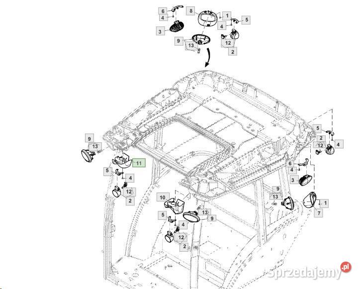 Maskownica lampy roboczej dach john deere Kobylnica