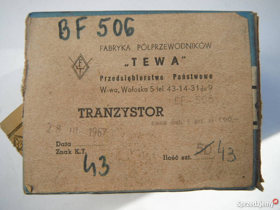 Tranzystor BF506 TEWA bf 506 Nowe Barak