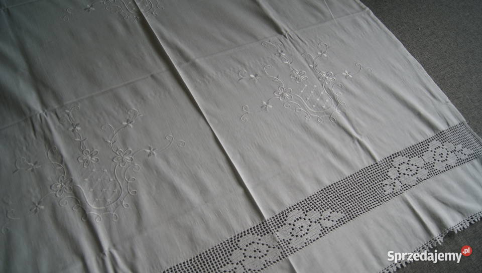 Firana shabby chic wstawka szydełkowa koronka Dobroszyce sprzedam