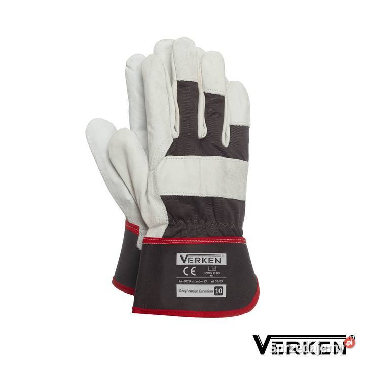 Rękawice robocze skórane monterskie Verken Grey Radom