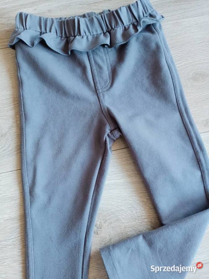 Jegginsy legginsy dziewczęce szare z falbanką 98 Płock