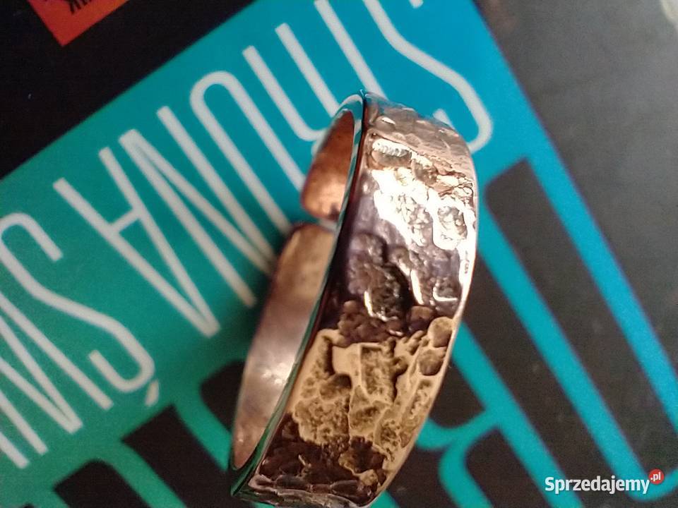 Pierścionek obrączka czysta miedź metaloplastyka łódzkie Łódź