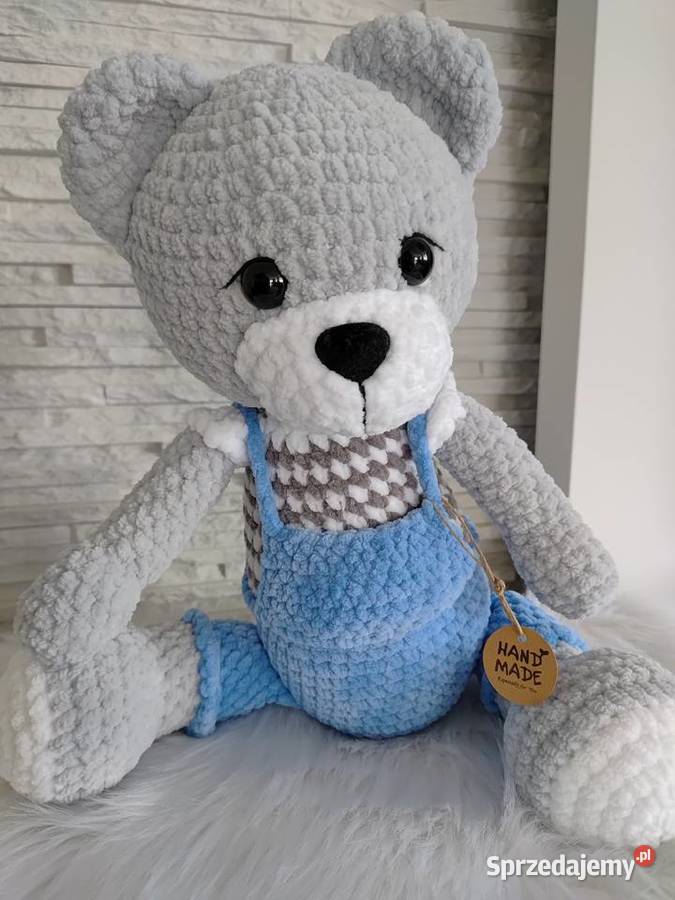 Miś maskotka handmade rękodzieło Rękodzieło Antyki, Sztuka, Kolekcje Łazy