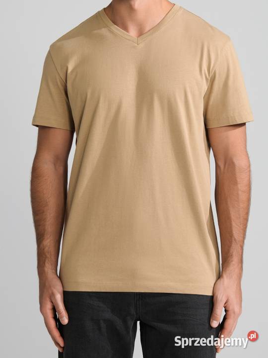 beżowy tshirt męski Sinsay Olkusz