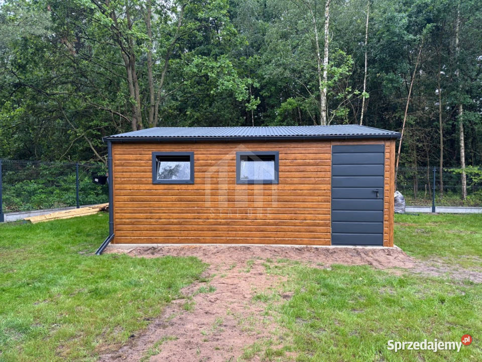 Garaż blaszany 6x5m 2x brama uchylna 2x okno wielkopolskie Piła