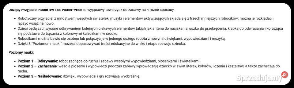 Fisher Uczący Przyjaciel Robot 4w1 zabawka Dla Dziecka Płock