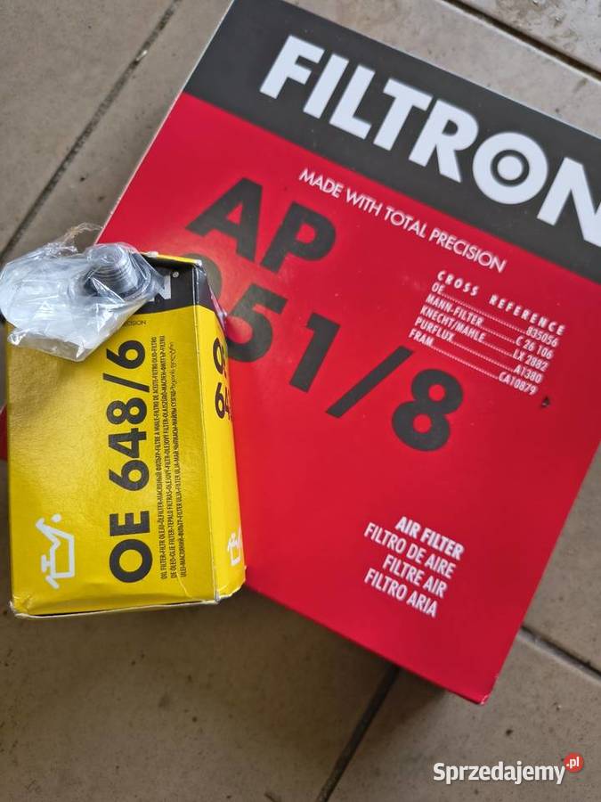 Filtry Filtron Ap 1518 i 6486 i korek oleju małopolskie Klucze