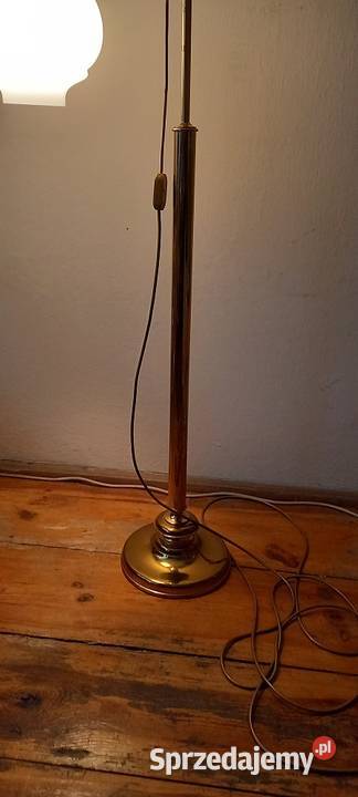 Mosiężna lampa podłogowa z kloszem ruchome ramię Skierniewice