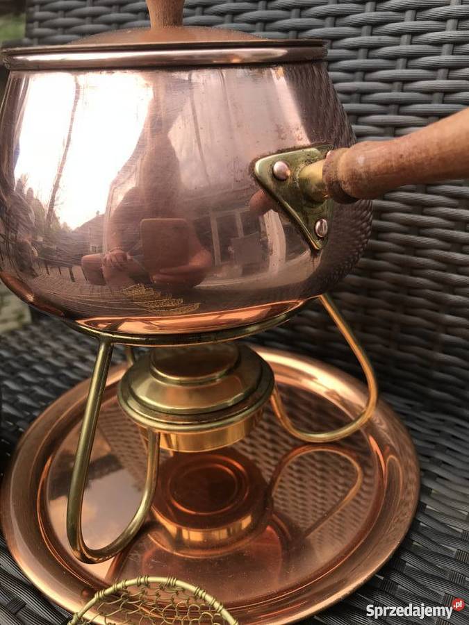 Fondue miedziane zestaw do fondue z miedzi 1l Bystrzyca Kłodzka