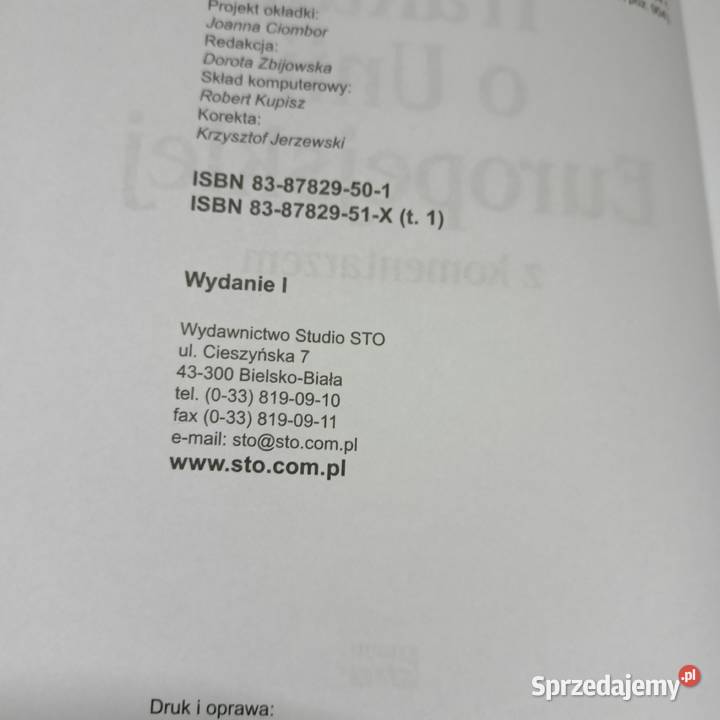 Traktat o unii europejskiej unikatowe książki mazowieckie Warszawa sprzedam