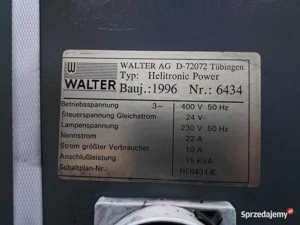 Szlifierka CNC WALTER HELITRONIC POWER 4 osie Produkcja Warszawa