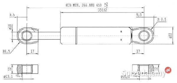 Sprężyna gazowa L650 mm 1000N Stabilus CA8712NI Kamionna sprzedam