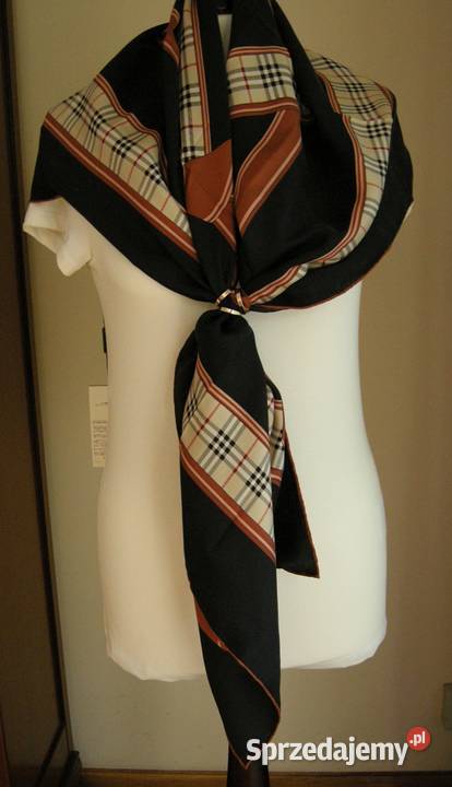 Burberry London luksusowa chusta jedwabna 110110 Pozostałe Kolonia Piaski