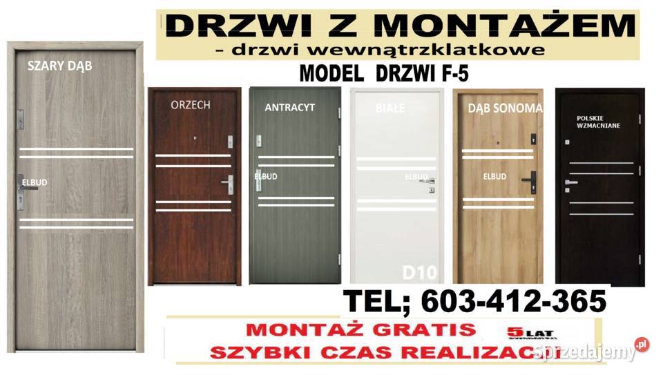 Drzwi z montażem wejściowe zewnętrzne RĘKI