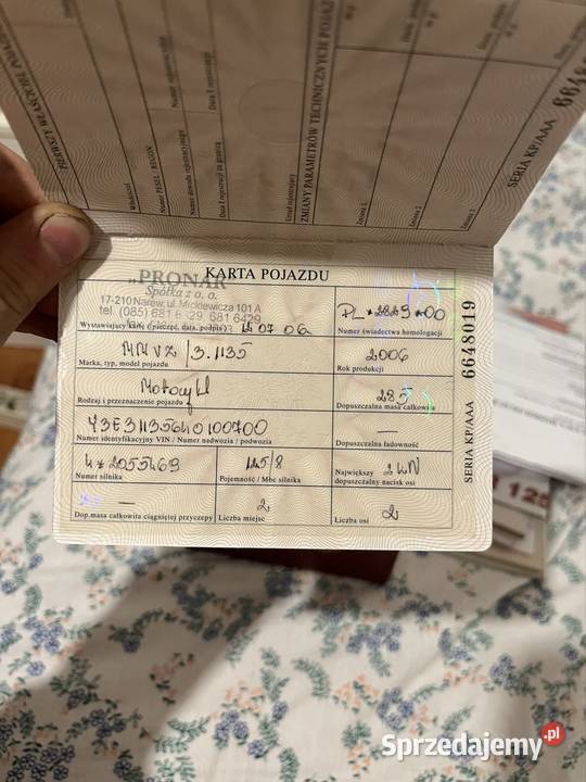 MMVZ31135 Mińsk Pronar 1252 benzyna Pozostałe Bargów sprzedam