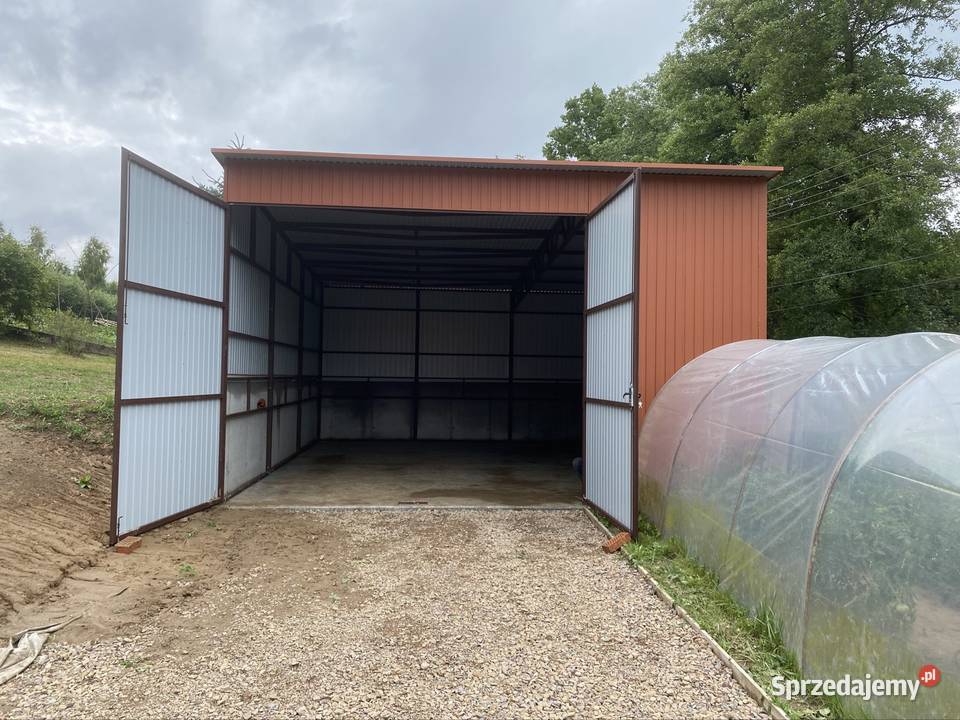 Magazyn blaszany 6x7 wysoki kolor ceglasty mat Nowy Sącz