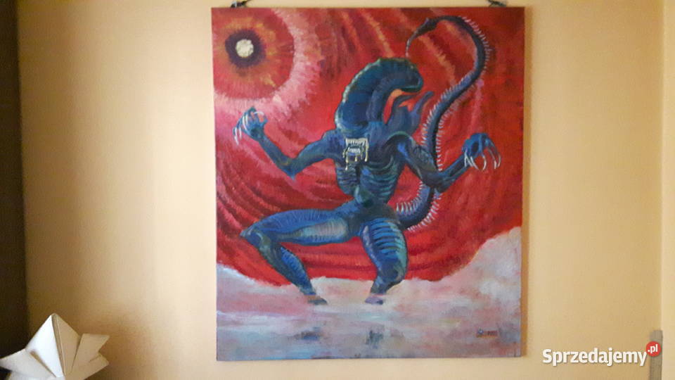 Obcy potwór kosmita Malarstwo Łódź