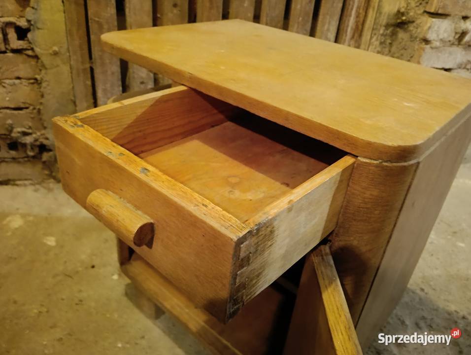 Drewniana szafka nocna nakastlik PRL lata 60 małopolskie Kraków