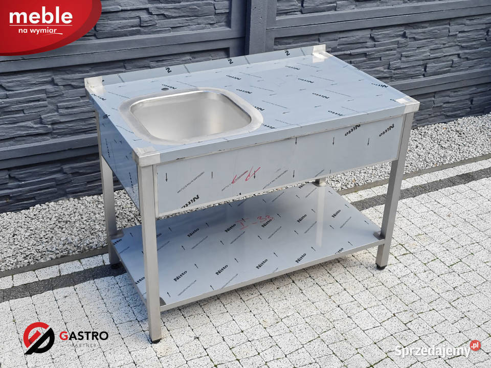 Zlew gastronomiczny z półką 1 komorowy 130x60x85 Ostrów Wielkopolski sprzedam