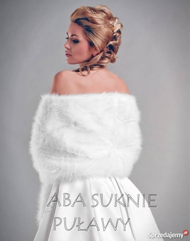 Szal ślubny puszysty LIS białyecruivory wysyłka Moda i Styl sprzedam