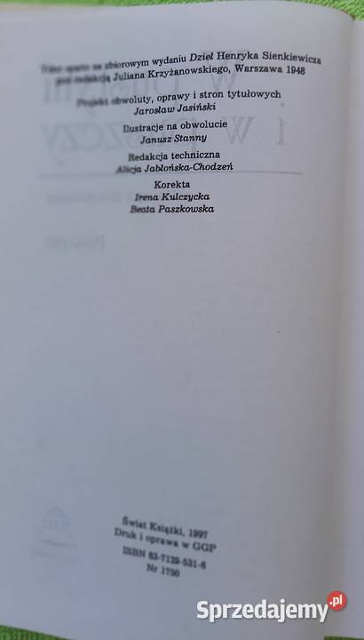 W pustyni i puszczy Henryk Sienkiewicz 1997 twarda Małkinia Górna