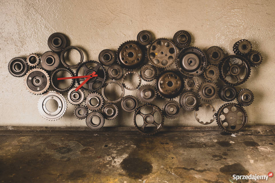 Zegar ścienny zębatki handmade industrialny Ruda Śląska sprzedam