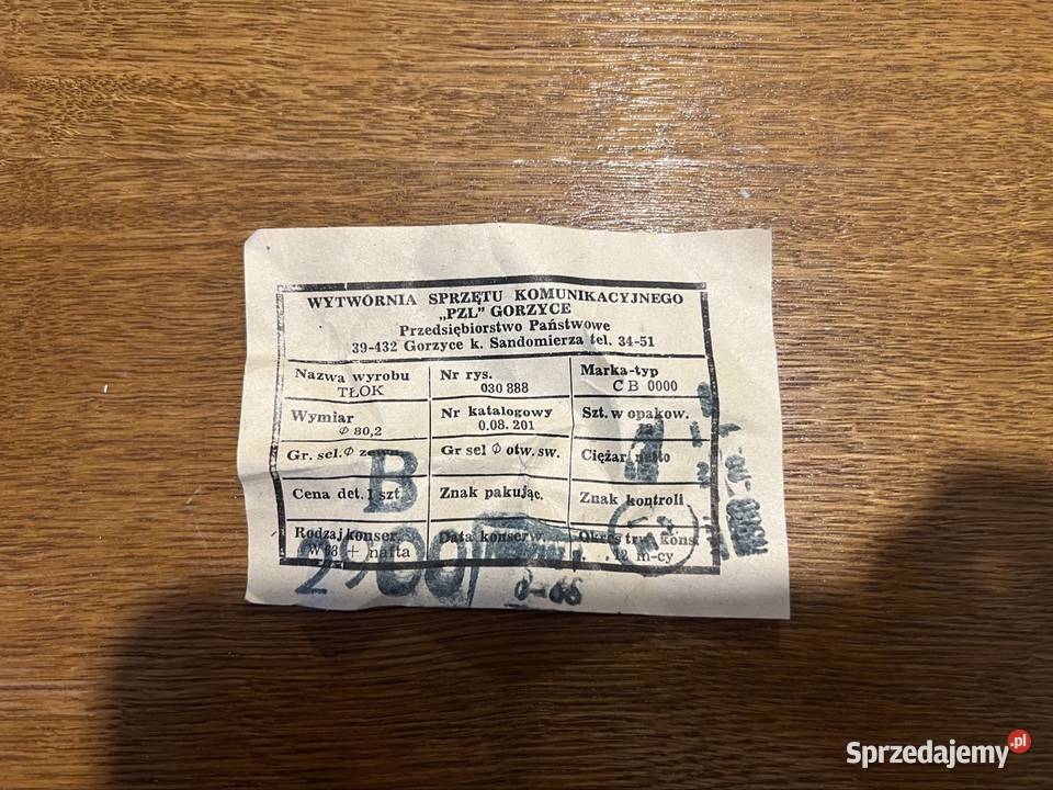 Tłoki 802 I szlif polonez 1600 PN Gorzyce mazowieckie Warszawa