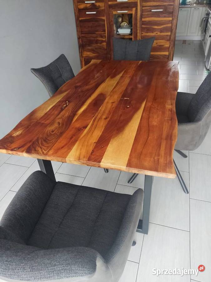 Stół loftowy z naturalną krawędzią metal i Knurów sprzedam