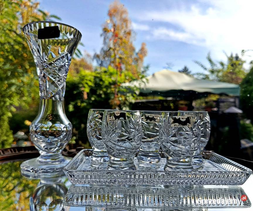 Zestaw kryształowy wazontaca kieliszki do wódki Porcelana i szkło sprzedam