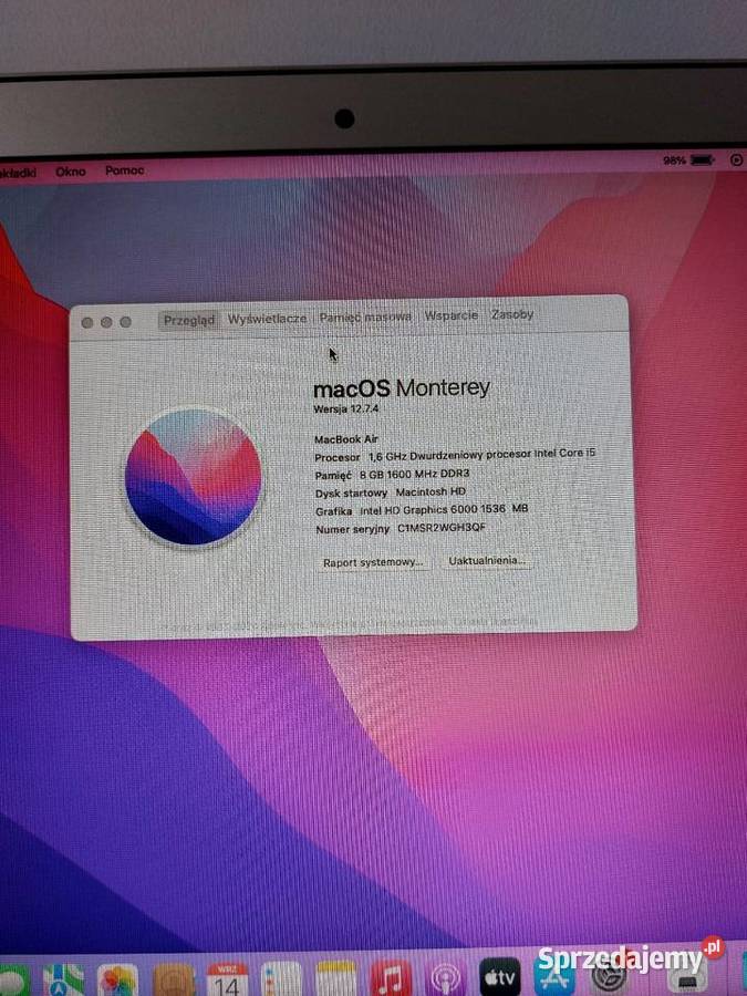 MacBook Air 13 2015 8GB RAM 256GB Idealny Stan Warszawa