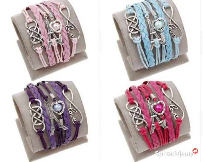 Bransoletka rzemyk plecionka sowa kot serce
