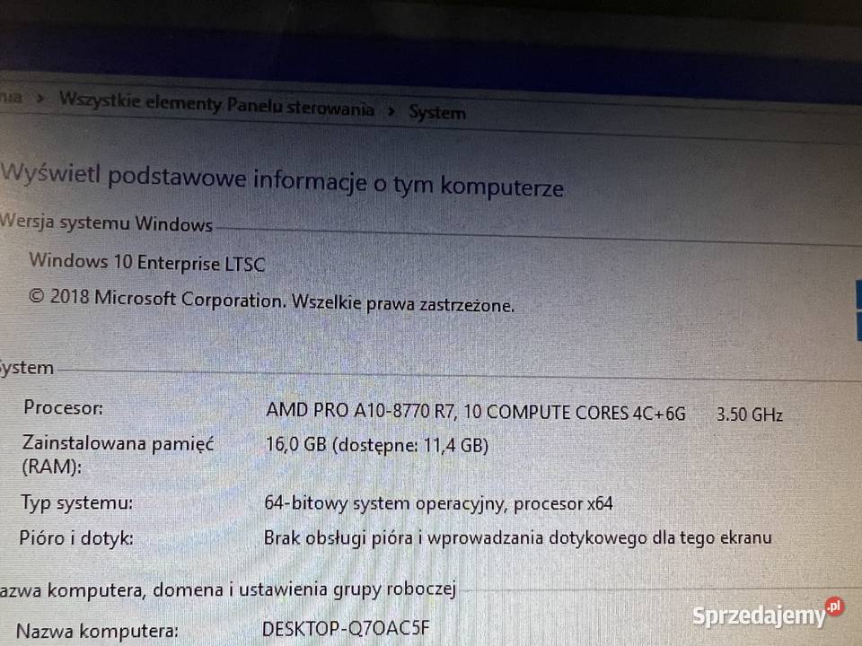 Komputer stacjonarny HP Elitedesk 16gb DDR4