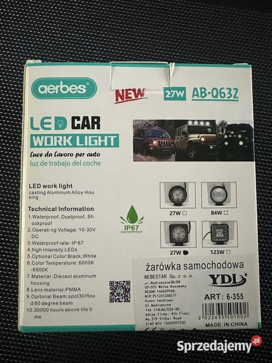 Lampa Led Cofania Golina sprzedam