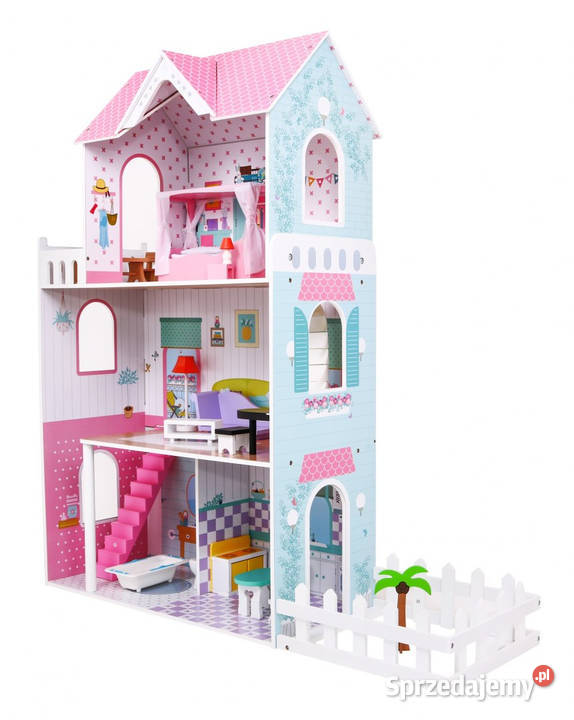 Domek drewniany lalek z akcesoriami ogródek 3 Warszawa