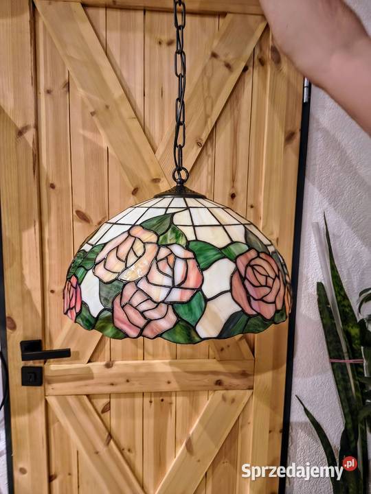Tiffany lampa wisząca witrażowa kwiaty Zaręba