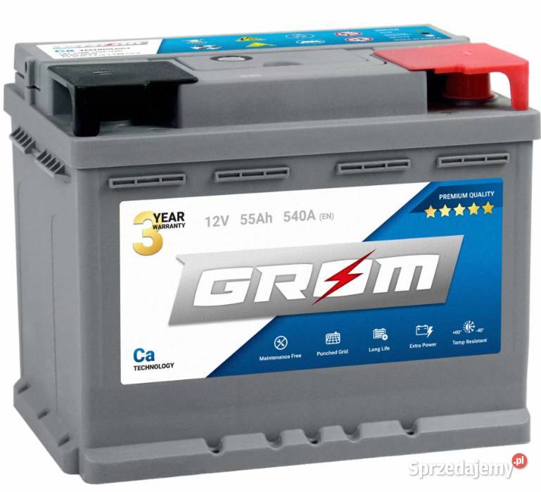 Akumulator GROM Premium 55Ah 540A EN DTR akumulatory mazowieckie