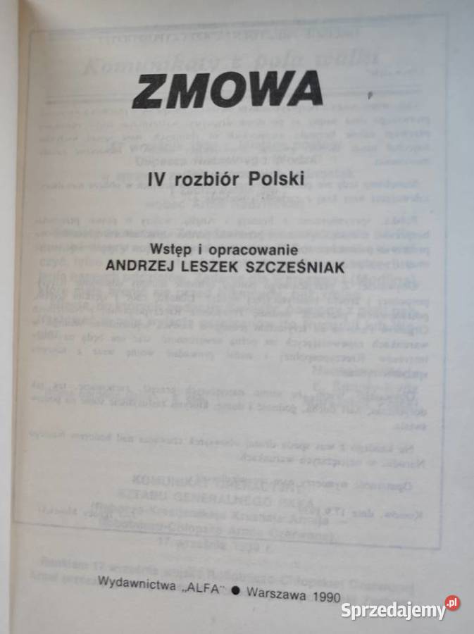 Zmowa IV rozbiór Polski Andrzej Leszek Kielce