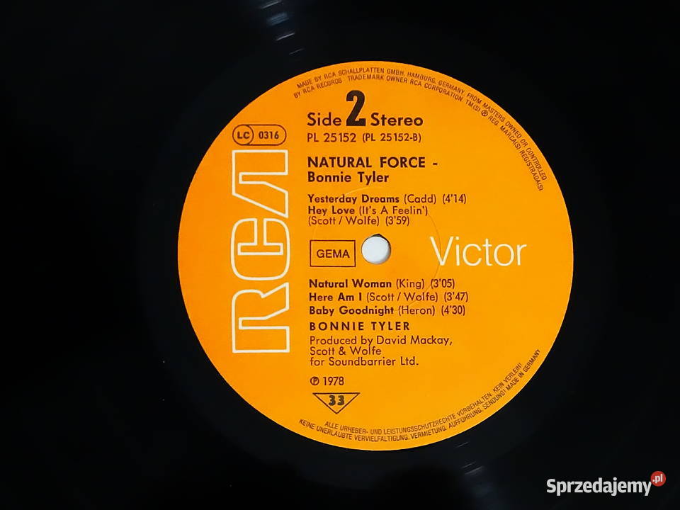 Bonnie Tyler Natural Force 1978 LP winyl RCA 1 płyta Biłgoraj