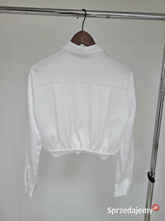 Biała koszula crop top satynowa z metkami Liszki