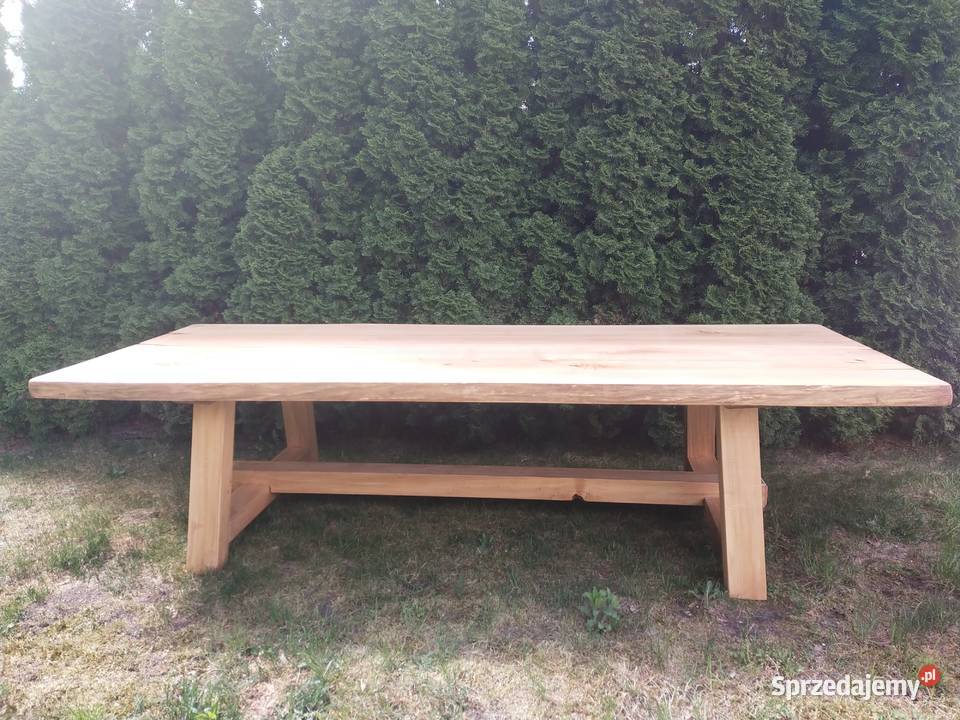 Stół z litego drewnaduży do altanyogrodu Radom
